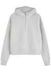 Vuori Restore Half-zip Hooded Jersey Sweatshirt In Light Grey