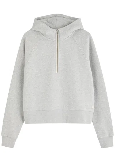 Vuori Restore Half-zip Hooded Jersey Sweatshirt In Light Grey