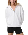 Vuori Restore Relaxed Half Zip Hoodie In White