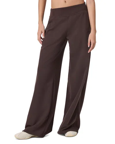 Vuori Sedona Cotton Blend Wide Leg Sweatpants In Brown