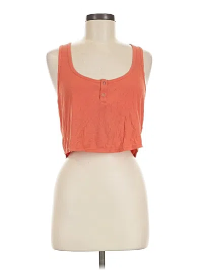 Pre-owned Vuori Sleeveless Henley Shirt In Orange