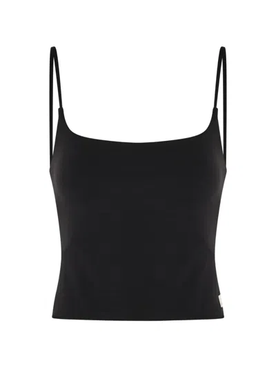Vuori Womens Elevation Square-neck Jersey Cami Top Black Heather