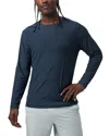 Vuori Strato Tech Long Sleeve Tee In Navy Heather In Blue