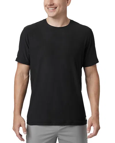 Vuori Strato Short Sleeve Tech Tee In Blue Sea Heather In Black
