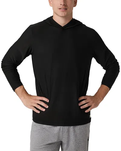 Vuori Strato Tech Hoodie In Isle Blue In Black