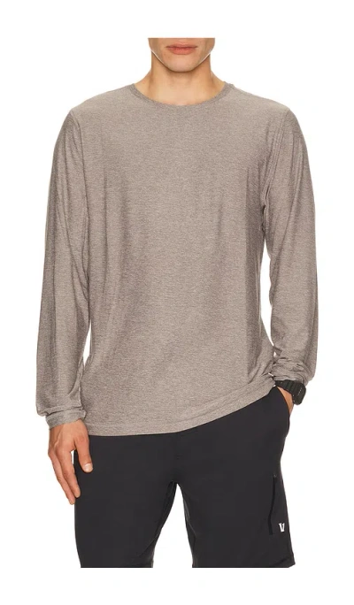 Vuori Strato Tech Long Sleeve Tee In Gray
