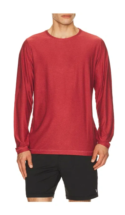 Vuori Strato Tech Long Sleeve Tee In Red