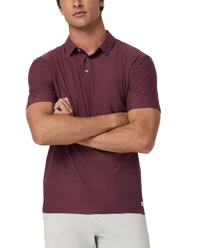Vuori Strato Tech Polo Shirt In Navy Heather In Red