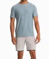Vuori Strato Tech Tee In Stormy Heather In Chambray Heather