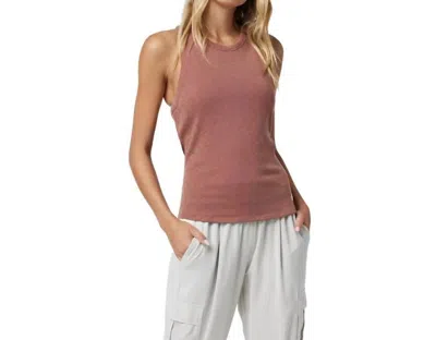 Vuori Sunrise High Neck Tank In Terracotta