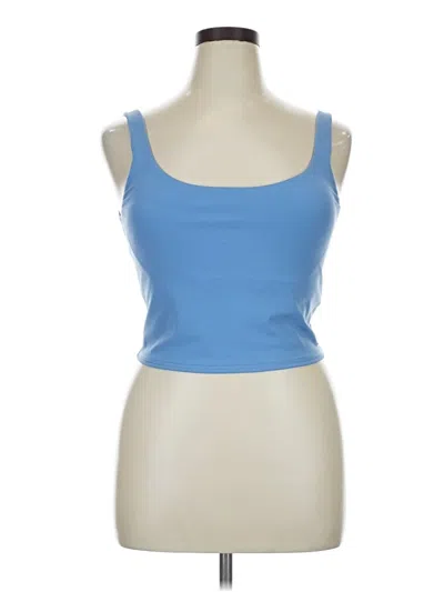 Pre-owned Vuori Tank Top Blue Strapless Neckline Tops