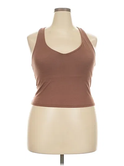 Pre-owned Vuori Tank Top Brown Halter Neckline Tops