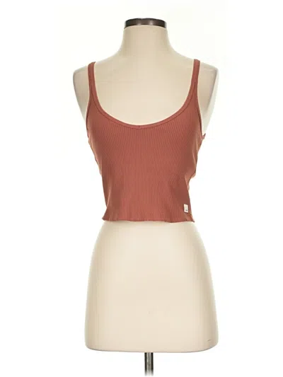 Pre-owned Vuori Tank Top Brown Strapless Neckline Tops