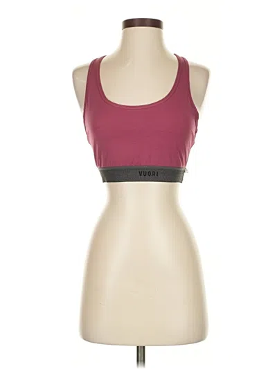 Pre-owned Vuori Tank Top Burgundy Halter Neckline Tops