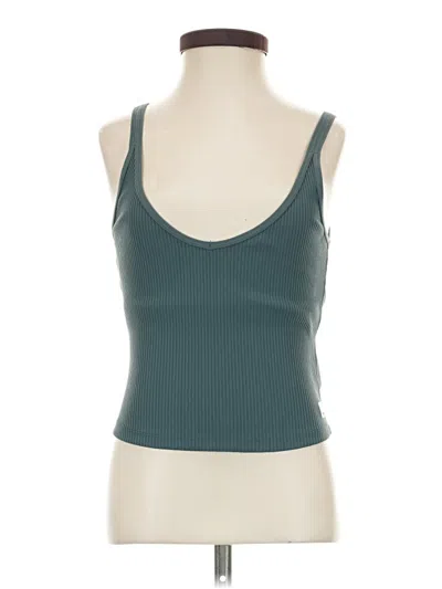 Pre-owned Vuori Tank Top Teal Halter Neckline Tops In Blue