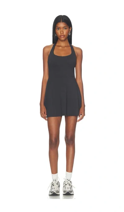 Vuori Tiebreak Halter Dress In Black