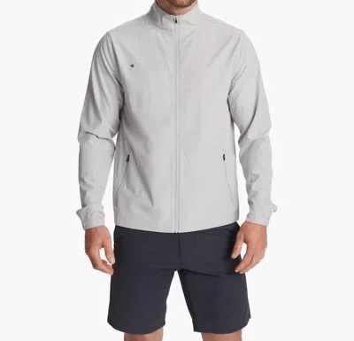 Vuori Venture Track Jacket In Platinum Linen Texture In Gray