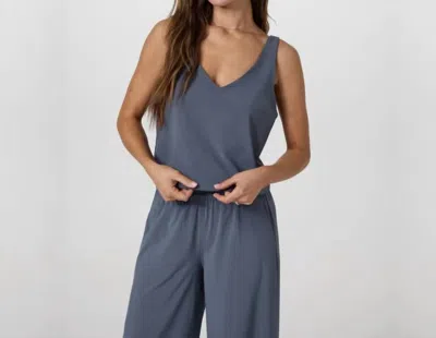 Vuori Villa Cropped Tank Top In Azure In Blue