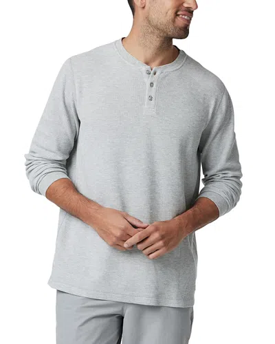 Vuori Waffle Cotton Blend Henley Shirt In Gray