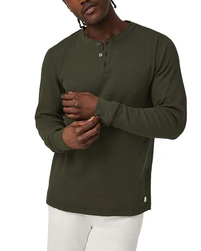 Vuori Waffle Cotton Blend Henley Shirt In Gray