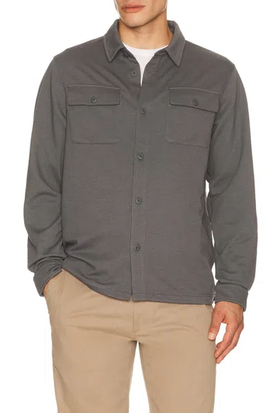 Vuori Waffle Shirt Jacket In Gray