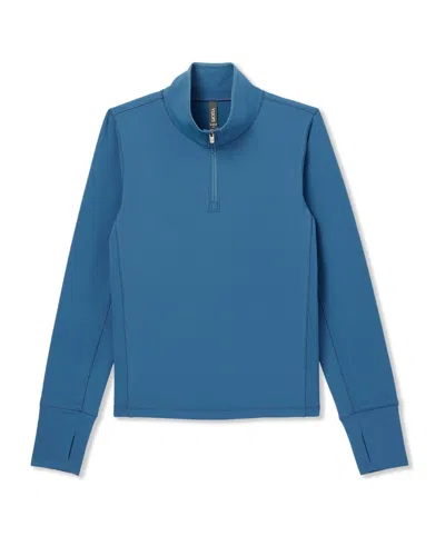 Vuori Women's Chilled Out Half Zip Top In Lagoon In Blue