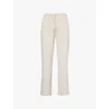 Vuori Womens Ecru Heather Halo Essential Wide-leg Stretch Recycled-polyester Jogging Bottoms In Ecru Heather