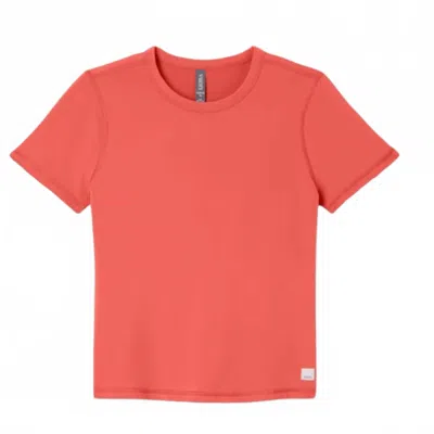 Vuori Women's Lux Short Sleeve Tee In Bright Coral In Orange