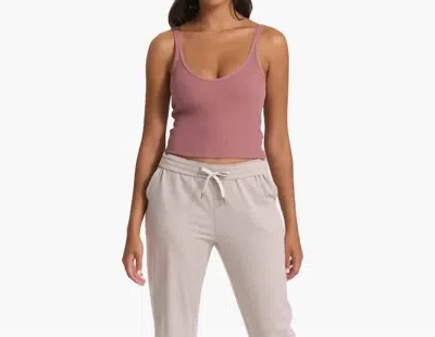 Vuori Women's Rip Crop Tank Top In Marsala In Pink