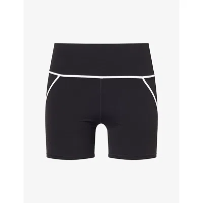 Vuori Womens Allthefeels™ Linework Stretch-woven Shorts Black