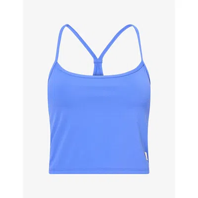 Vuori Womens Allthefeels™ Scoop-neck Support Stretch-woven Tank Electric Blue