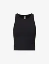 Vuori Womens Black Mudra Brand-patch Stretch-jersey Top