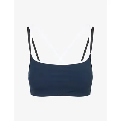 Vuori Womens Daily Layered Sports Bra Ink In Animal Print
