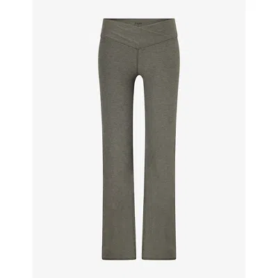 Vuori Womens Elevation Rhythm Flare Dreamknit™ Move Leggings Army Heather Xs In Gray