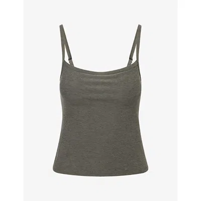 Vuori Womens Elevation Square-neck Jersey Cami Top Army Heather In Gray
