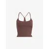 Vuori Womens Java All The Feels Stretch-jersey Cropped Top Xl In Brown