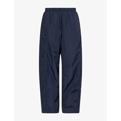 Vuori Womens Retrogrde Barrel-leg Woven Track Pants Ink In Blue