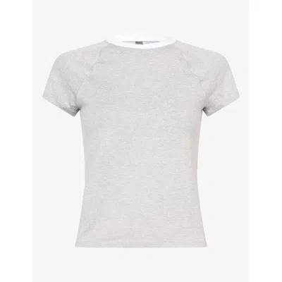 Vuori Womens Short Sleeve Halo Retro T-shirt Pale Grey Heather In Animal Print