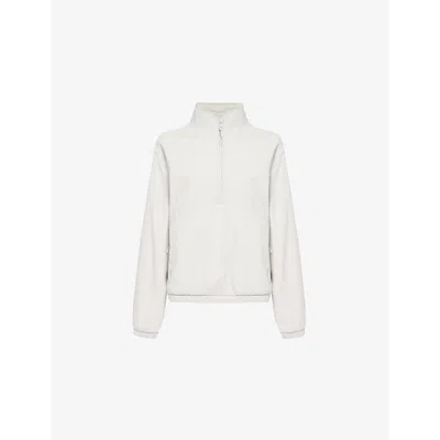 Vuori Womens Aspen Half-zip Funnel-neck Woven Jumper Salt