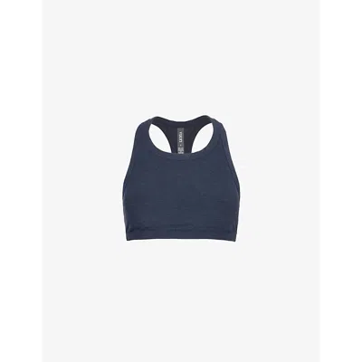 Vuori Womens Elevation Racer Scoop-neck Stretch-woven Bra Midnight Heather