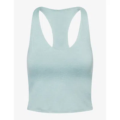 Vuori Womens Sea Spray Heather Halo Performance 2.0 Cropped Stretch-jersey Tank Top Xs In Green