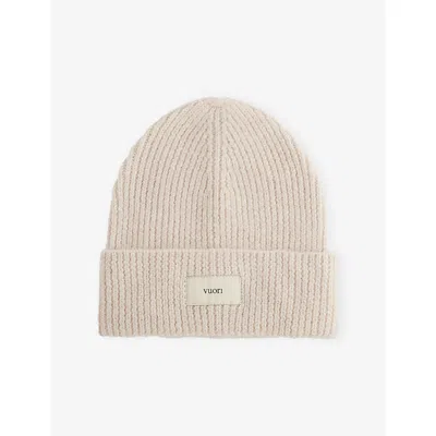 Vuori Womens Natural Heather Label Ribbed Knitted Bean In Neutral