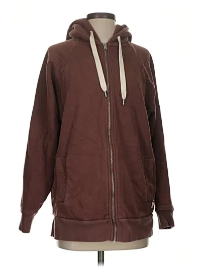 Pre-owned Vuori Zip Up Hoodie In Brown