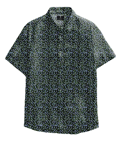 Vustra Black Mini Floral Cotton Button-down Shirt For Men In White