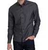 Vustra Button Down Cotton Long Sleeve Shirt In Dark Grey In Grey