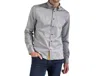 Vustra Button Down Cotton Long Sleeve Shirt In Light Grey In Grey