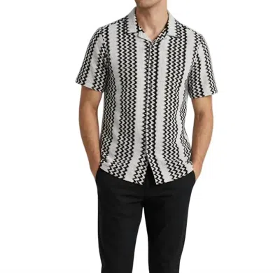 Vustra Crochet Short Sleeve Camp Shirt In White