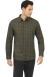 Vustra Cypress Shadows Plaid Button-down Shirt In Green
