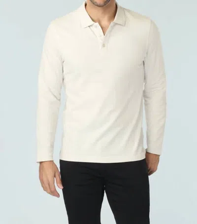 Vustra Knit Long Sleeve Polo In Off-white In Neutral