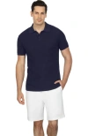 Vustra Knit Short Sleeve Polo In Navy